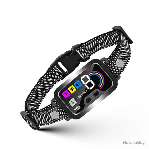 Collier Anti-Aboiement Rechargeable, Intelligent, avec 5 modes -NOIR- LIVRAISON GRATUITE !!