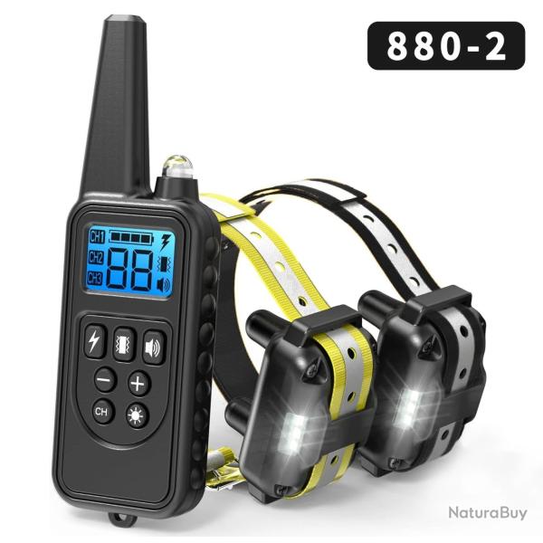 Collier de dressage pour 2 chiens avec tlcommande 2600M tanches IP67
