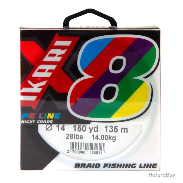 Tresse Ikari 8 brins multicolors 250m 0.16mm/15kg