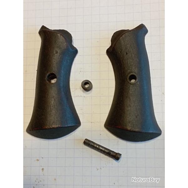 Jeu de plaquettes bois avec vis pour revolver � broches.