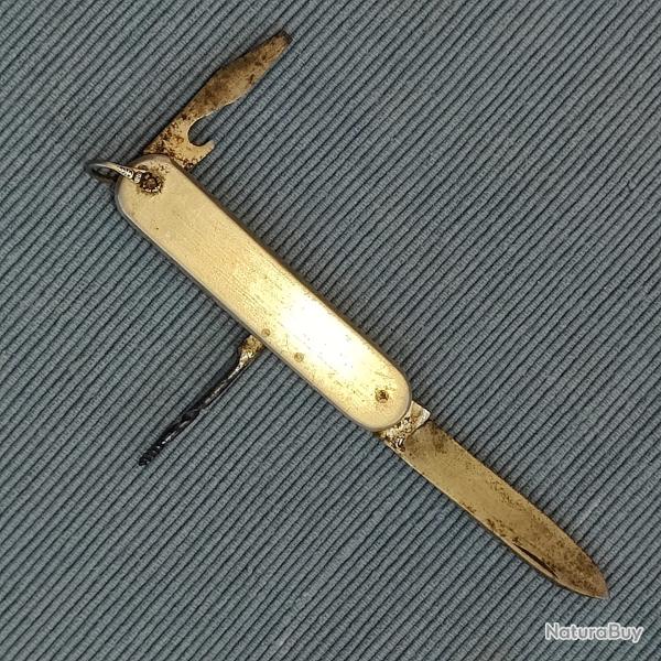 Couteau canif utilitaire bricoleur 3 pi�ces - plaquettes aluminium.