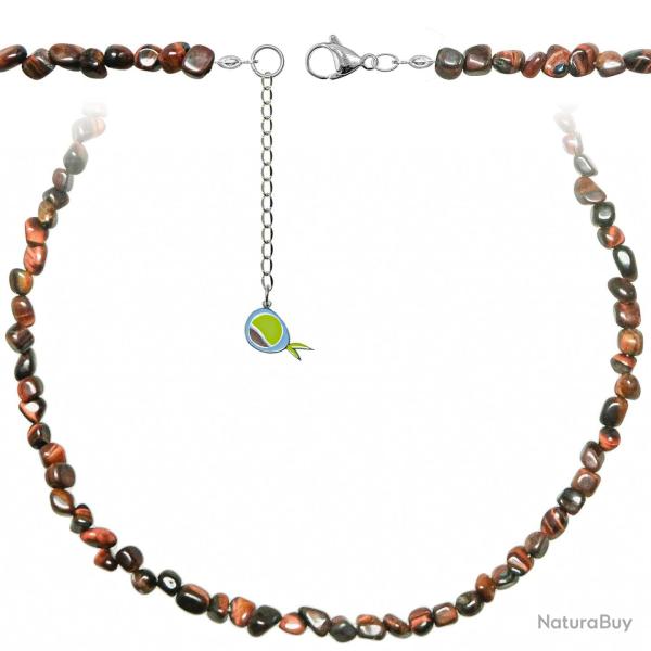 Collier en oeil de boeuf ou taureau - Perles roul�es 5 � 8 mm - 90 cm
