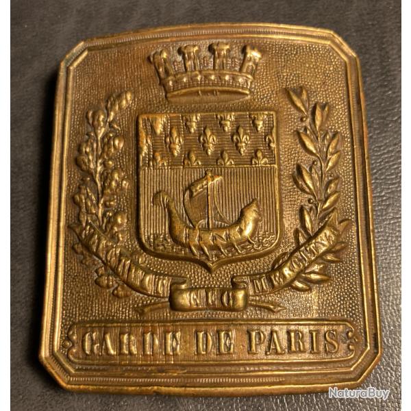 PLAQUE DE CEINTURON DE LA GARDE PARIS, MOD�LE DU 7 D�CEMBRE 1871.