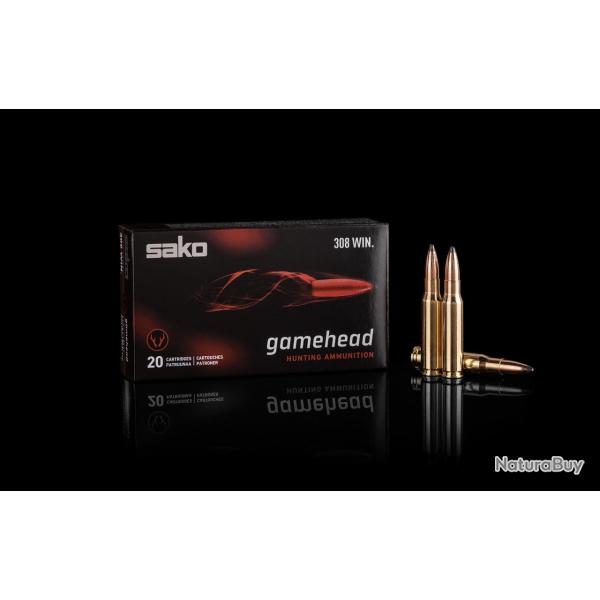 CARTOUCHES SAKO 308WIN 9.7G 150GR GAMEHEAD SP BOITE DE 20