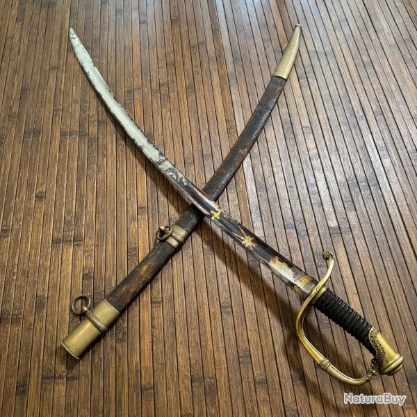 SABRE D'OFFICIER D'INFANTERIE 1821 LAME DE SOLINGEN BLUEI GRAV� A L'OR SIGN� Peter KNEICHT 1798-1852