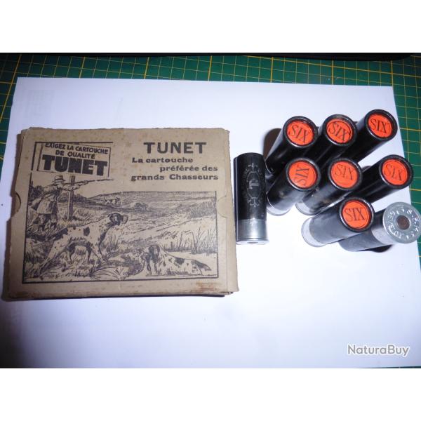Ancienne boite de 9 cartouches Gevelot SFM / boite TUNET calibre 12 plomb SIX