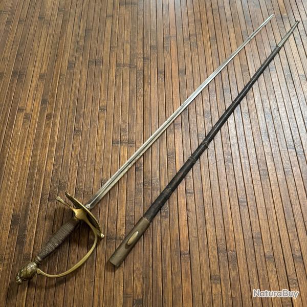 �P�E D'OFFICIER POMMEAU AU CASQUE EMPANACH� LAME SIGN�E COULEAUX KLINGENTHAL