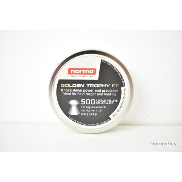 10 Boites de plombs 0,54g Norma Golden Trophy FT cal. 4,5