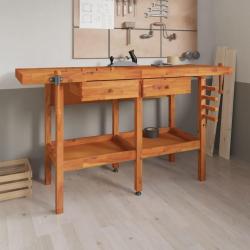 &Eacute;tabli avec tiroirs et &eacute;taux 162x62x83 cm Bois massif d'acacia