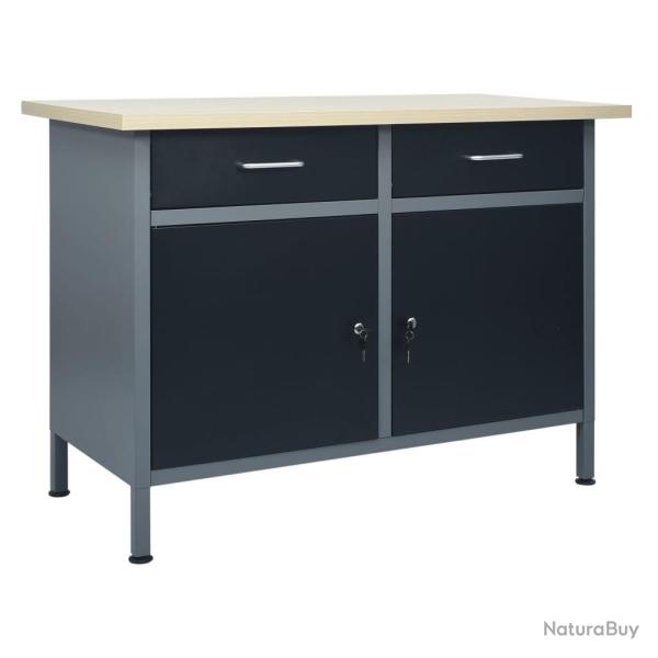 �tabli Noir 120x60x85 cm Acier
