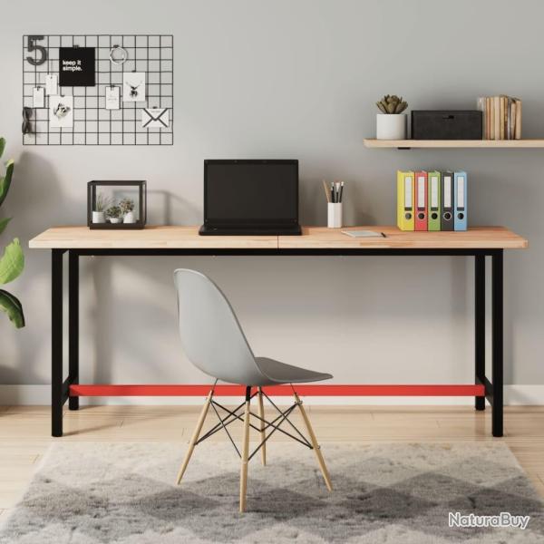 �tabli 180x55x81,5 cm bois massif de h�tre et m�tal alsavelo