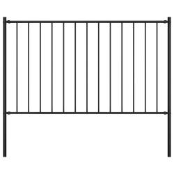 Panneau de cl&ocirc;ture Woerden avec poteaux en acier 1,7&nbsp;x&nbsp;0,75&nbsp;m noir