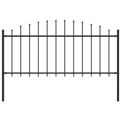 Cl&ocirc;ture de jardin &agrave; dessus en lance Acier (0,5-0,75)x1,7 m Noir