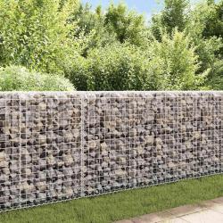 Mur &agrave; gabion avec couvercles Acier galvanis&eacute; 200 x 20 x 85 cm alsavelo