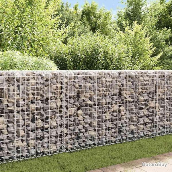 Mur � gabion avec couvercles Acier galvanis� 200 x 20 x 85 cm alsavelo