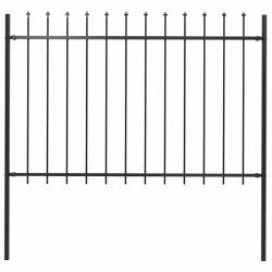 Cl&ocirc;ture de jardin Woerden avec pointe en acier noir 181 x 120 cm