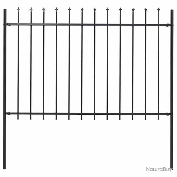 Cl�ture de jardin Woerden avec pointe en acier noir 181 x 120 cm