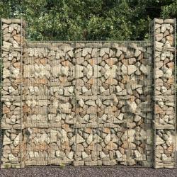 Paniers de gabion 3 pcs Acier galvanis&eacute; 25x25x197 cm