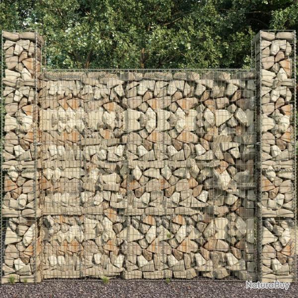 Paniers de gabion 3 pcs Acier galvanis 25x25x197 cm alsavelo