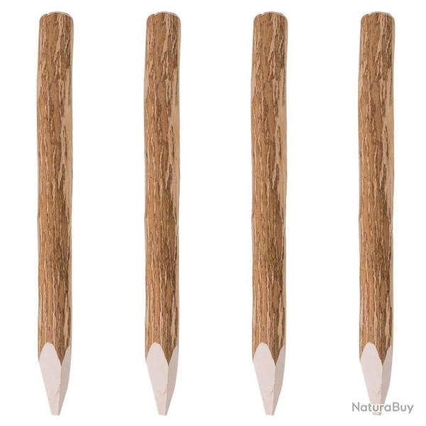 Poteaux pointus de clture 4 pcs Bois de noisetier 90 cm alsavelo