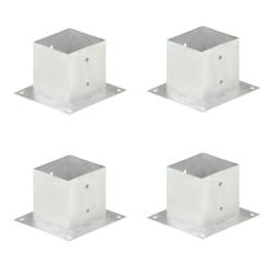 Ancres de poteau 4 pcs M&eacute;tal galvanis&eacute; 141 mm