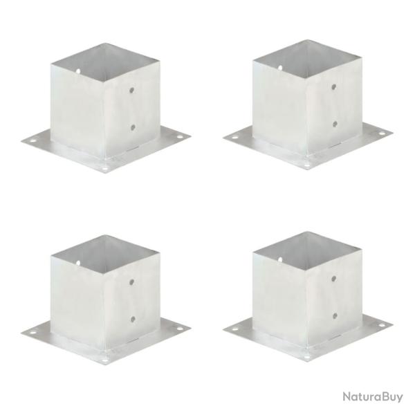 Ancres de poteau 4 pcs Mtal galvanis 141 mm alsavelo
