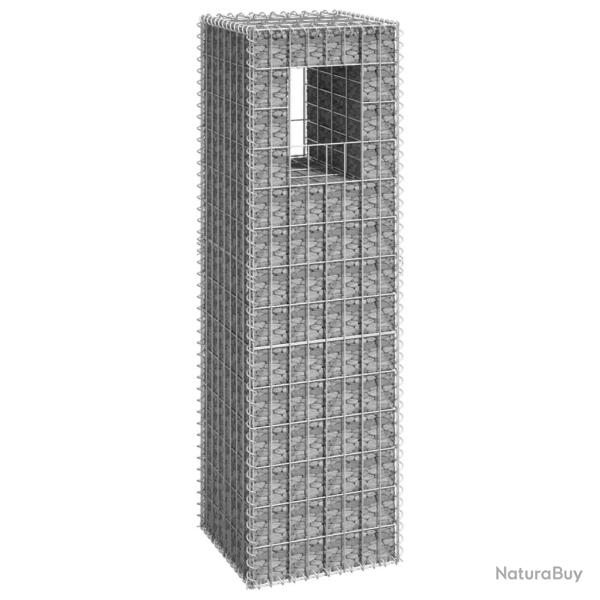 Poteau � panier de gabion 40x40x140 cm Fer