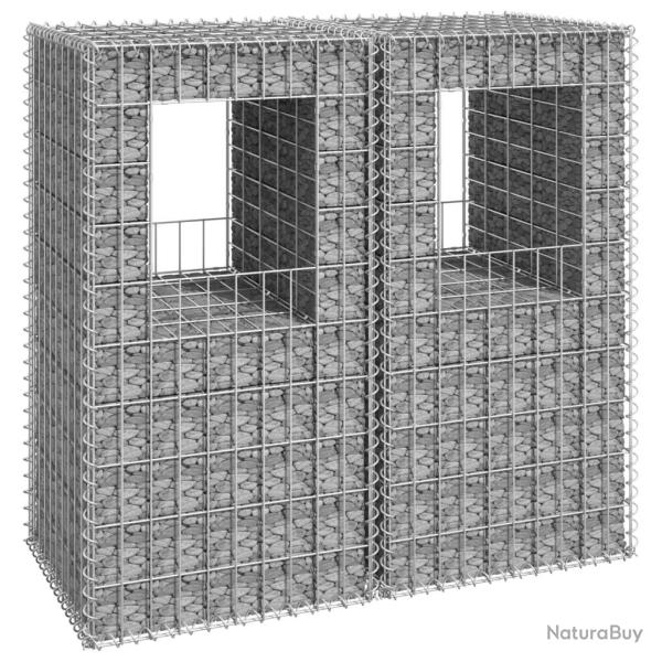 Poteaux  panier de gabion 2 pcs 50x50x100 cm Fer alsavelo