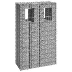 Poteaux &agrave; panier de gabion 2 pcs 40x40x140 cm Fer