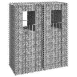 Poteaux &agrave; panier de gabion 2 pcs 40x40x100 cm Fer