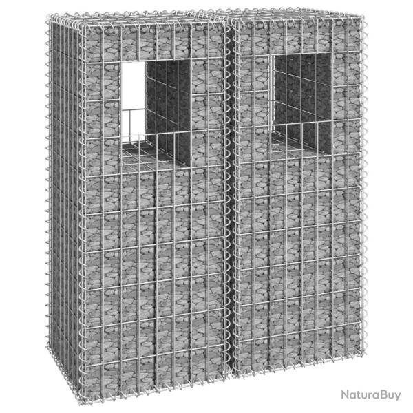 Poteaux � panier de gabion 2 pcs 40x40x100 cm Fer