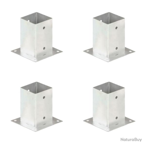Ancres de poteau 4 pcs M�tal galvanis� 91 mm alsavelo