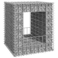 Poteau &agrave; panier de gabion 50x50x60 cm Fer