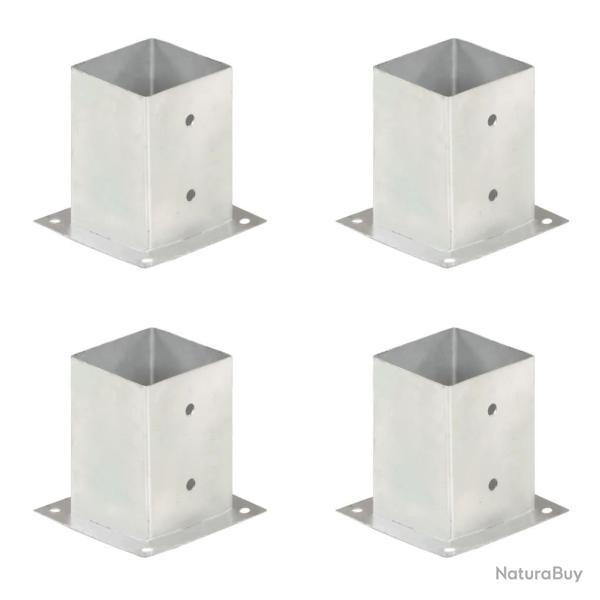Ancres de poteau 4 pcs M�tal galvanis� 101 mm
