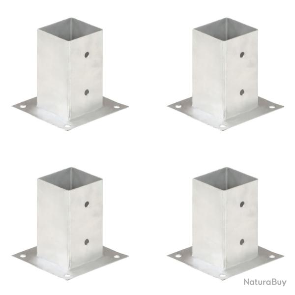 Ancres de poteau 4 pcs Mtal galvanis 81 mm alsavelo