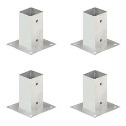 Ancres de poteau 4 pcs M&eacute;tal galvanis&eacute; 71 mm