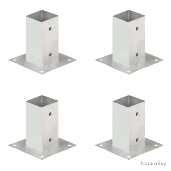 Ancres de poteau 4 pcs M�tal galvanis� 71 mm