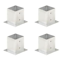 Ancres de poteau 4 pcs M&eacute;tal galvanis&eacute; 121 mm