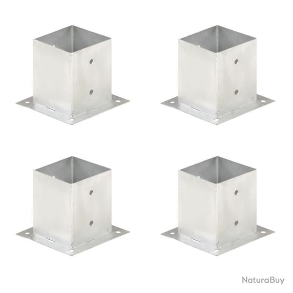 Ancres de poteau 4 pcs Mtal galvanis 121 mm alsavelo