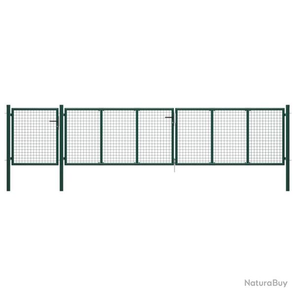Portail de jardin en acier vert 500 x 75 cm