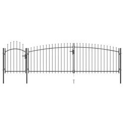 Portail de jardin Woerden avec pointe en forme de lance 5 x 1,25 m noir