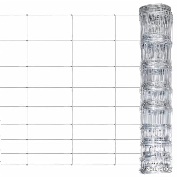 Cl�ture de jardin Acier galvanis� 50x1,2 m Argent� alsavelo