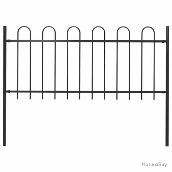 Cl�ture de jardin Boxtel avec arceau sup�rieur en acier 181 x 80 cm noir