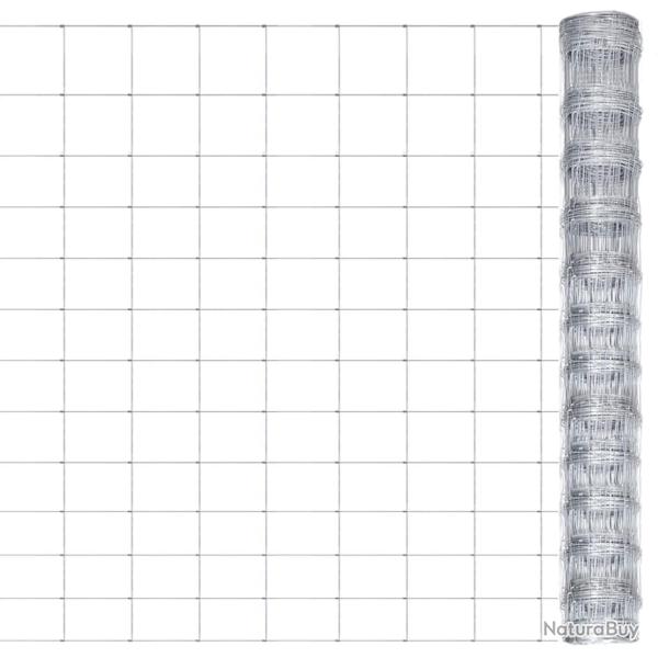 Cl�ture de jardin Acier galvanis� 50x1,25 m Argent�