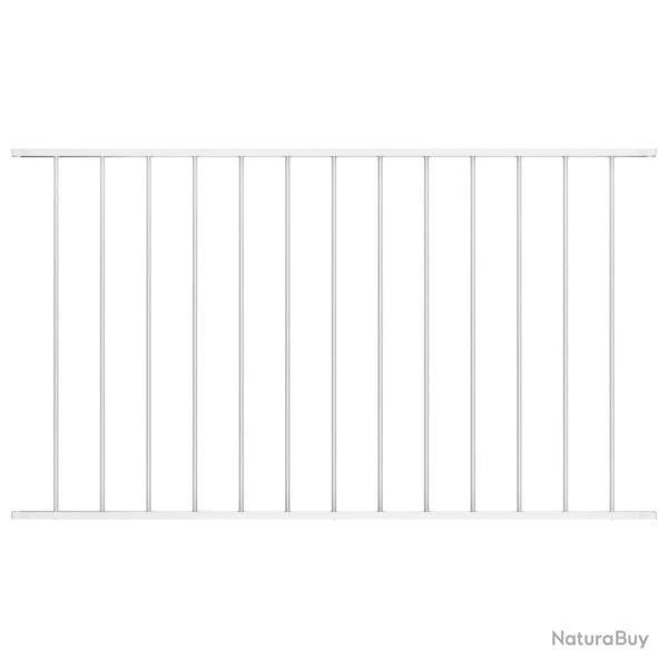 Panneau de cl�ture Acier enduit de poudre 1,7x1 m Blanc
