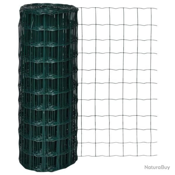 Clture euro Acier 10 x 1,0 m Vert alsavelo