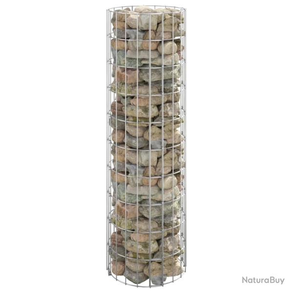Poteau � gabion circulaire Acier galvanis� �30x100 cm