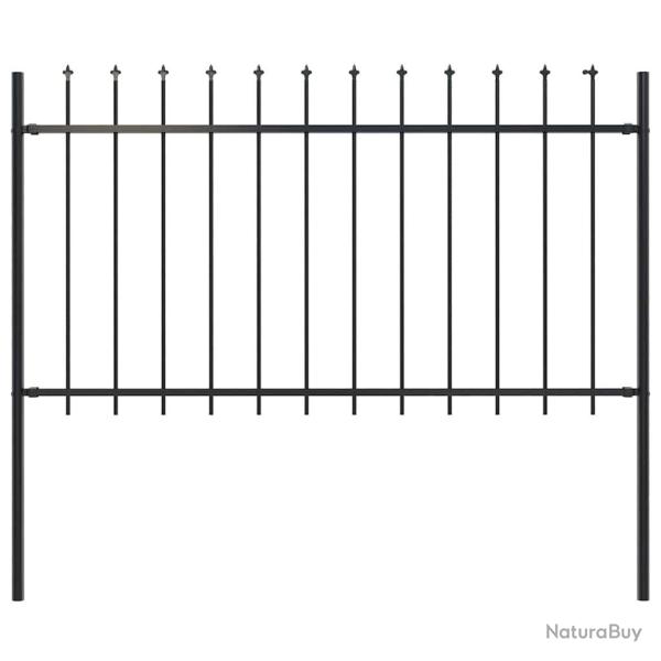 Clture de jardin avec dessus en lance Acier 1,8 m Noir alsavelo