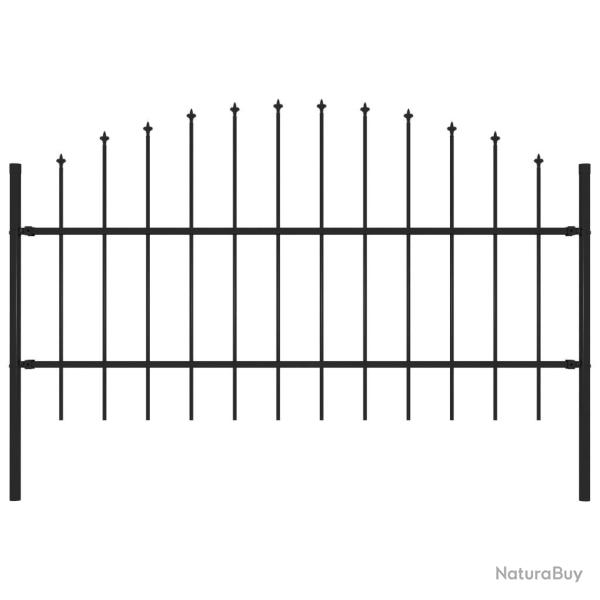 Cl�ture de jardin avec dessus en lance Acier 1,7 m Noir alsavelo