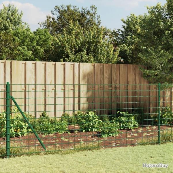 Cl�ture en treillis m�tallique avec bride vert 1x10 m